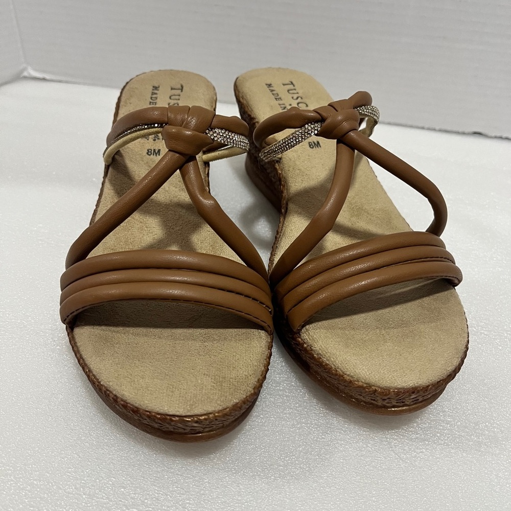 Women's Elvera Slip-On Wedge Sandals by Easy Street. Size 8M Color Brown - Picture 2 of 7